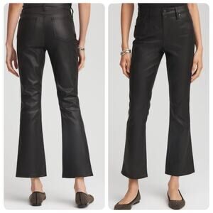 Chico’s Size .5 Black Coated Girlfriend Cropped Flared Jeans Women’s Size 6